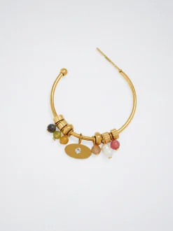Stainless Steel Hoops With Semiprecious Stone|Parfois Cheap