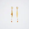 Stainless Steel Hoops With Semiprecious Stone|Parfois Outlet