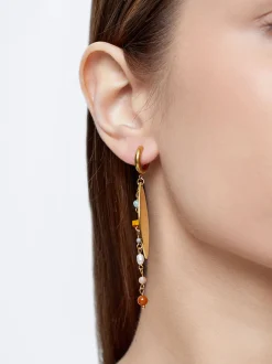 Stainless Steel Hoops With Semiprecious Stone|Parfois Outlet