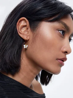 Stainless Steel Hoops With Semiprecious Stone|Parfois Discount
