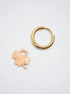 Stainless Steel Hoops With Shamrock|Parfois Best Sale