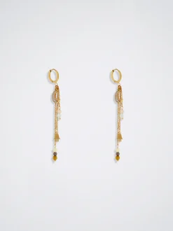 Stainless Steel Hoops With Semiprecious Stone|Parfois Best