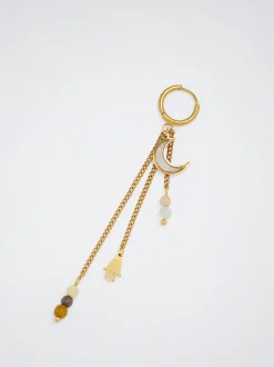 Stainless Steel Hoops With Semiprecious Stone|Parfois Best