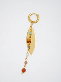 Stainless Steel Hoops With Semiprecious Stone|Parfois Hot