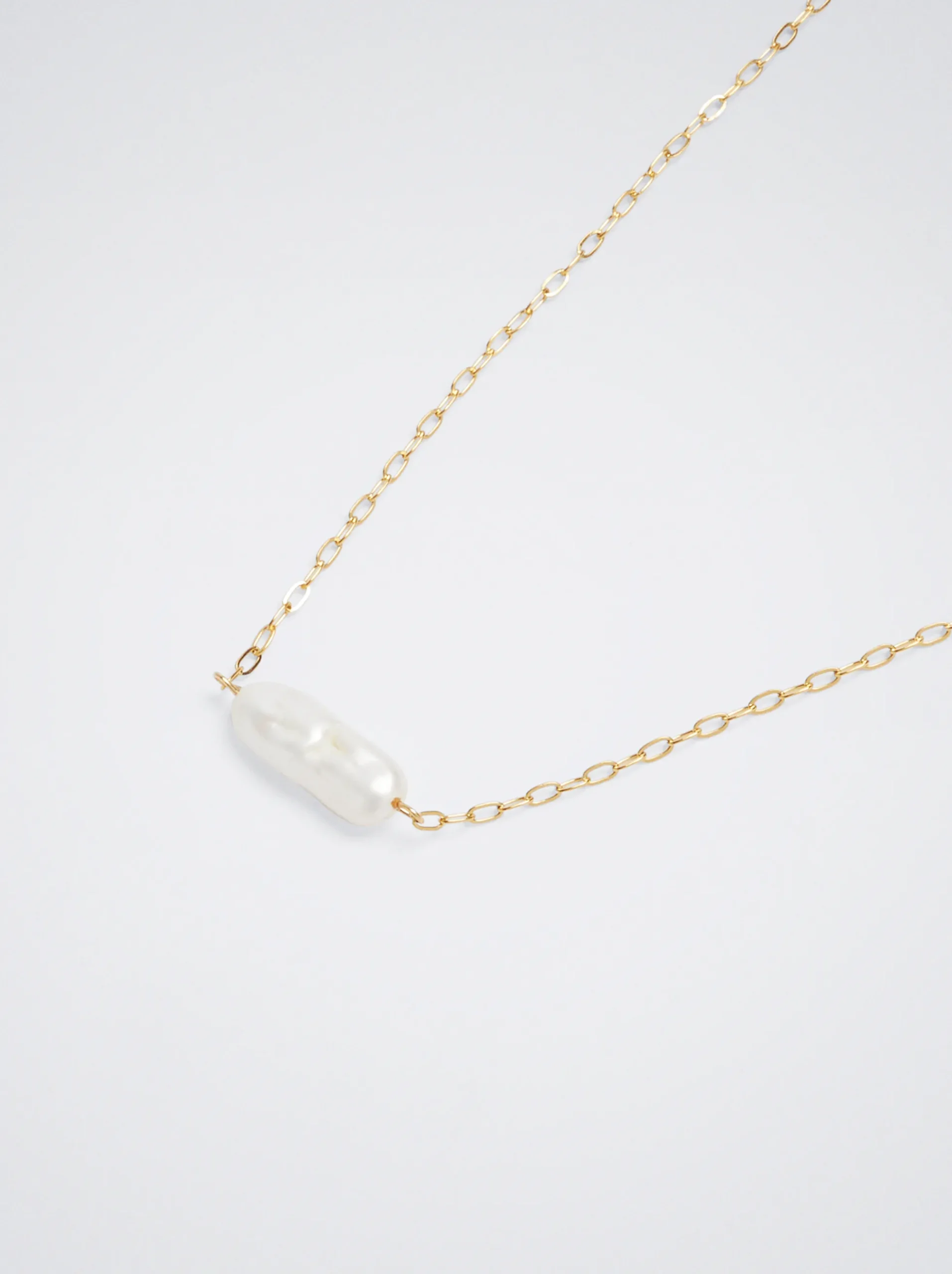 Stainless Steel Necklace With Freshwater Pearl|Parfois Store