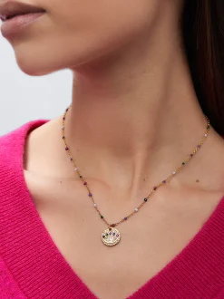Stainless Steel Necklace With Medallion|Parfois Sale