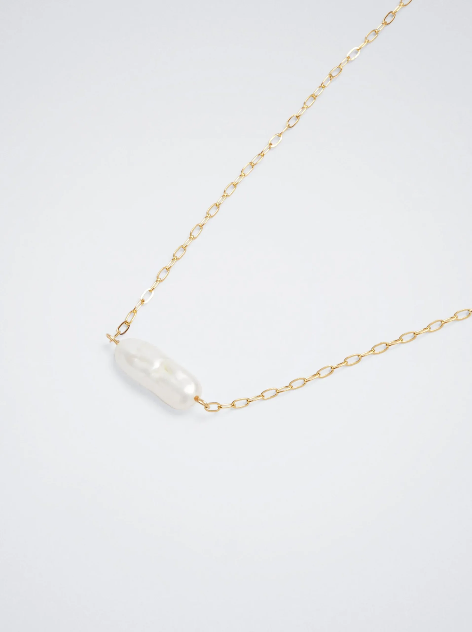 Stainless Steel Necklace With Freshwater Pearl|Parfois Best