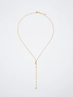 Stainless Steel Necklace With Charms And Strass|Parfois Flash Sale