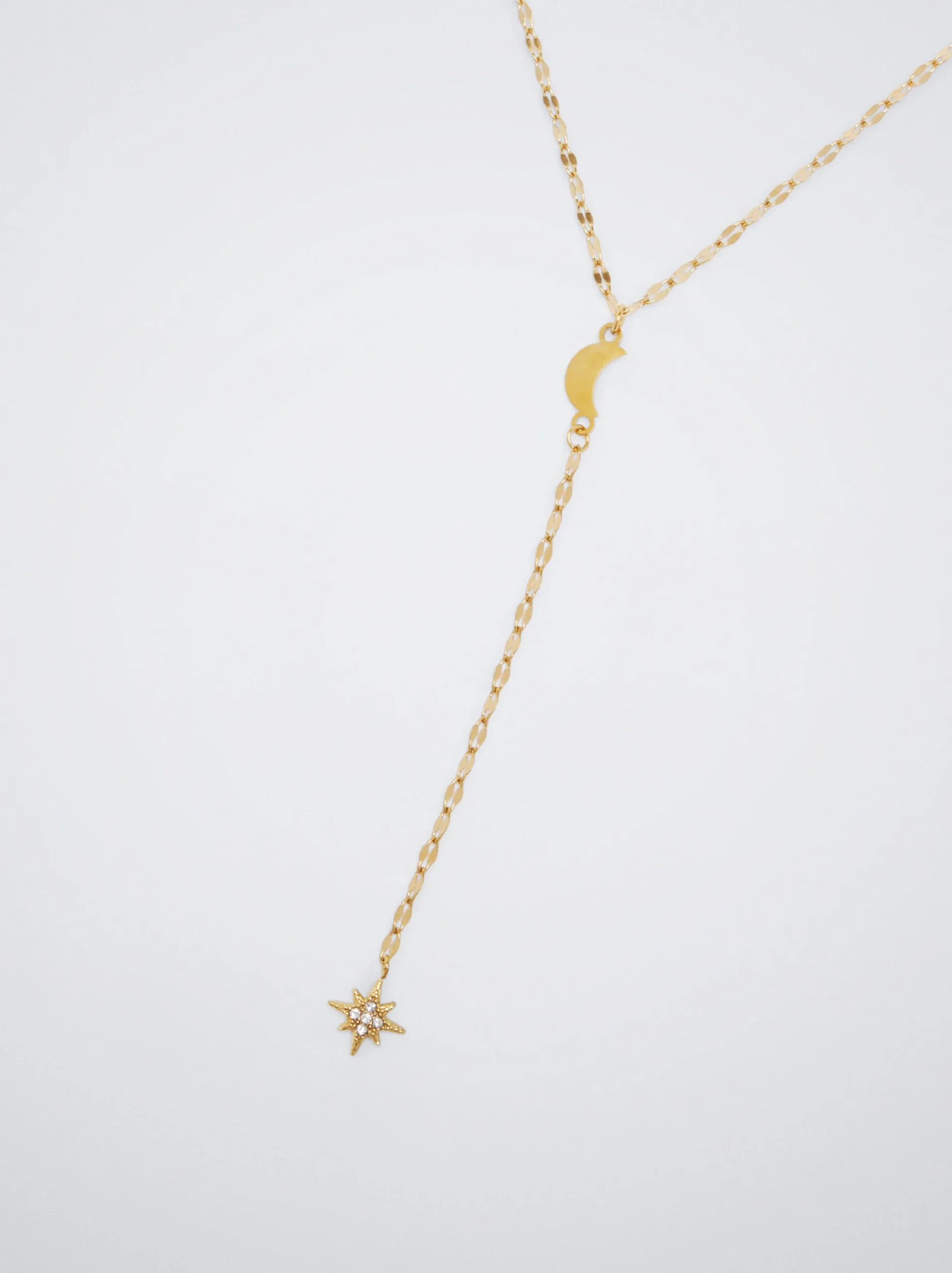 Stainless Steel Necklace With Charms And Strass|Parfois Flash Sale