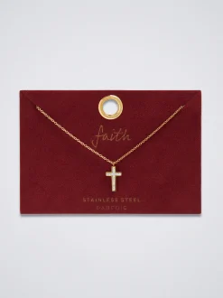 Stainless Steel Necklace With Cross|Parfois Clearance