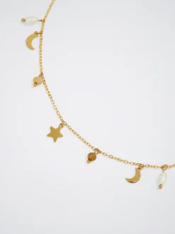 Stainless Steel Necklace With Freshwater Pearl|Parfois Clearance
