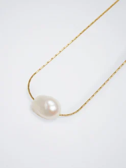 Stainless Steel Necklace With Pearl|Parfois Discount