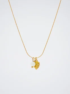 Stainless Steel Necklace With Stone And Leaf|Parfois Discount