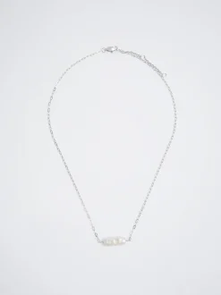 Stainless Steel Necklace With Freshwater Pearl|Parfois Outlet