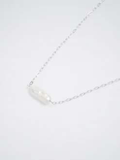 Stainless Steel Necklace With Freshwater Pearl|Parfois Outlet
