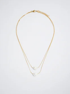 Stainless Steel Necklace With Freshwater Pearl|Parfois Flash Sale