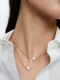 Stainless Steel Necklace With Freshwater Pearl|Parfois Store