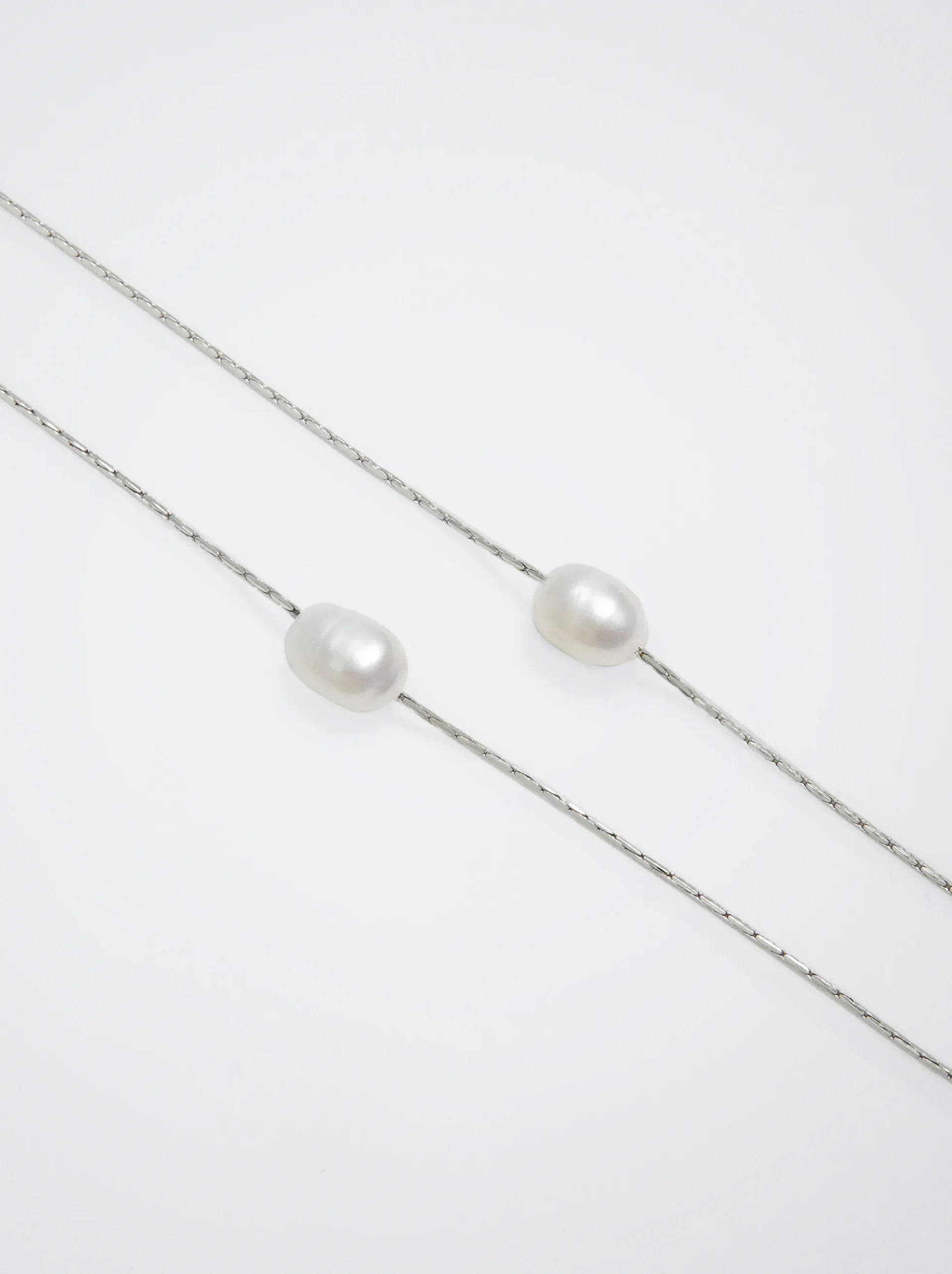 Stainless Steel Necklace With Freshwater Pearl|Parfois Shop