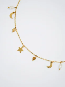 Stainless Steel Necklace With Freshwater Pearl|Parfois Cheap