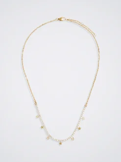 Stainless Steel Necklace With Stars And Zirconia|Parfois Discount