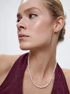 Stainless Steel Necklace With Freshwater Pearl|Parfois New