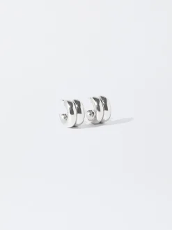 Stainless Steel Hoop Earrings|Parfois Flash Sale