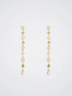 Steel Earrings With Semiprecious Stone|Parfois Online