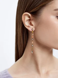 Steel Earrings With Semiprecious Stone|Parfois Online