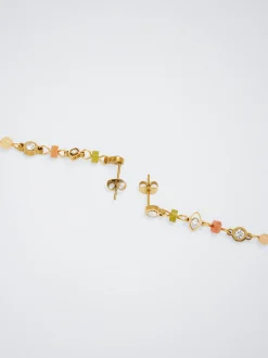 Steel Earrings With Semiprecious Stone|Parfois Online