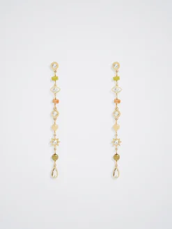 Steel Earrings With Semiprecious Stone|Parfois Outlet