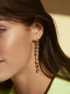 Steel Earrings With Semiprecious Stone|Parfois Outlet