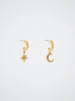 Steel Hoops With Moon And Star|Parfois Online