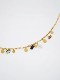 Steel Necklace With Semiprecious Stone|Parfois Cheap
