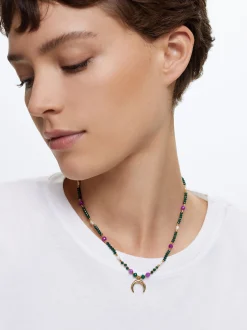 Steel Necklace With Semiprecious Stone|Parfois Shop