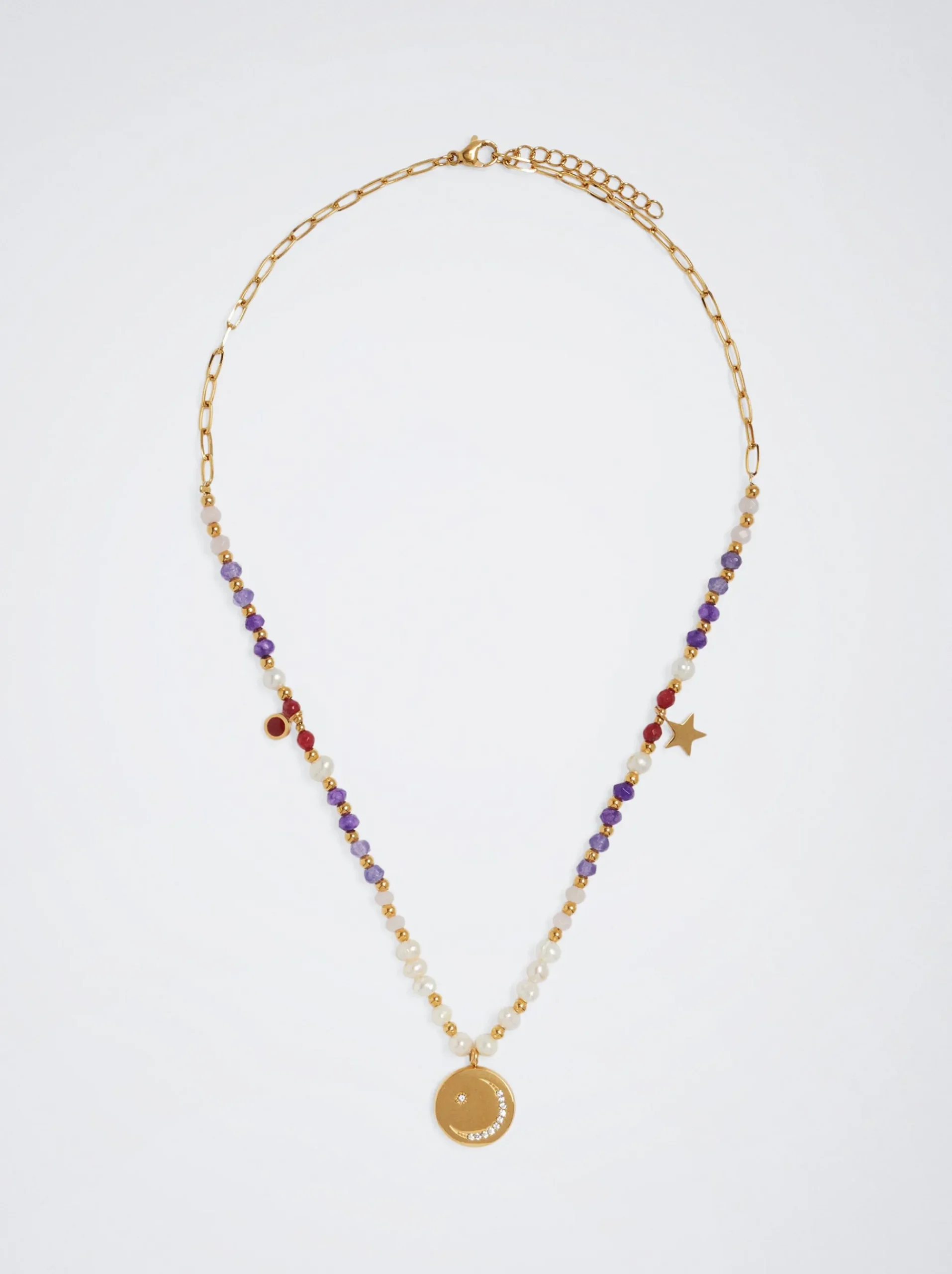 Steel Necklace With Semiprecious Stone|Parfois Best