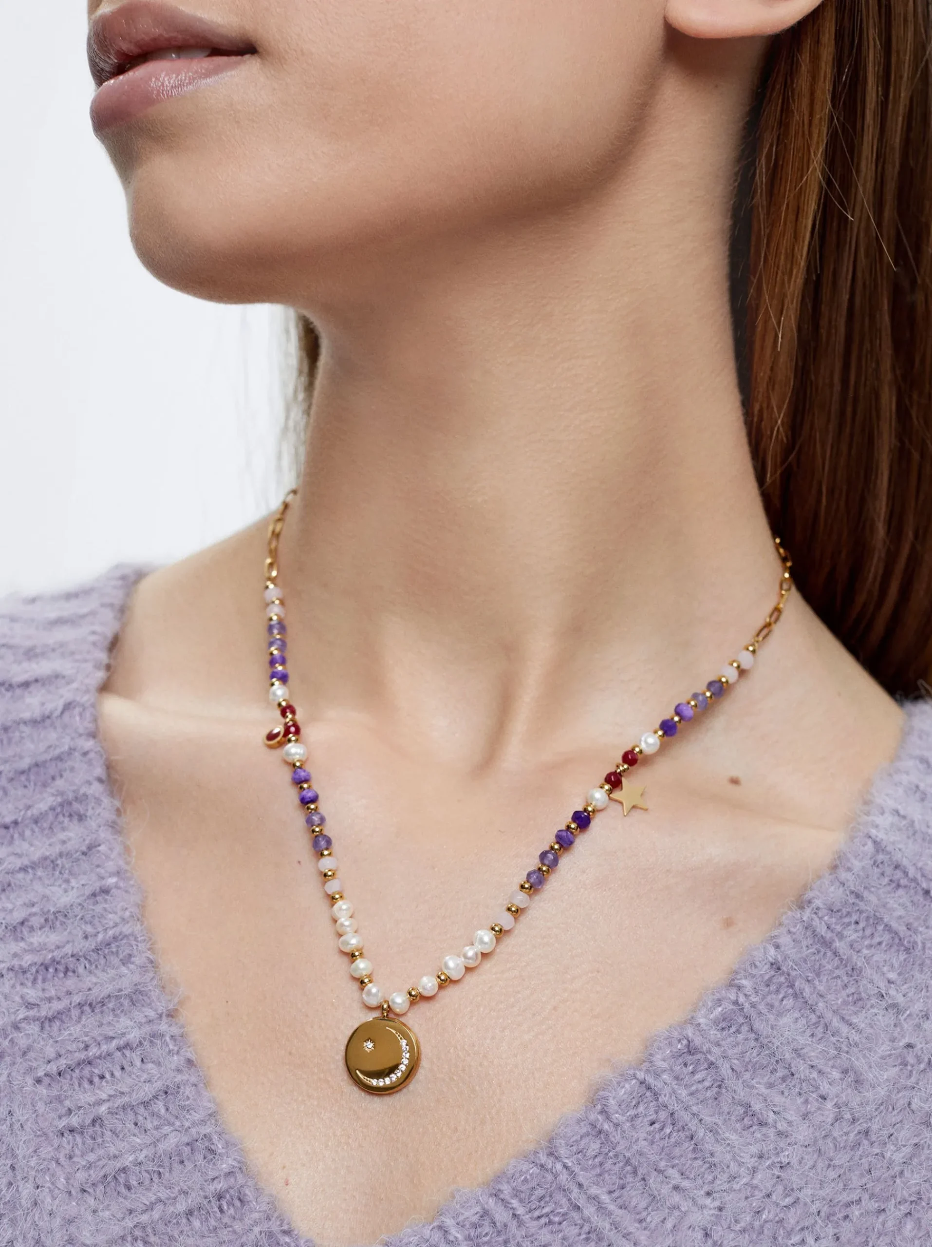 Steel Necklace With Semiprecious Stone|Parfois Best