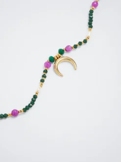 Steel Necklace With Semiprecious Stone|Parfois Fashion