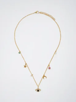 Steel Necklace With Semiprecious Stone|Parfois Fashion