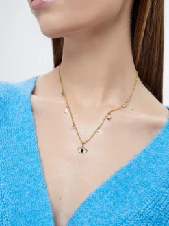 Steel Necklace With Semiprecious Stone|Parfois Fashion
