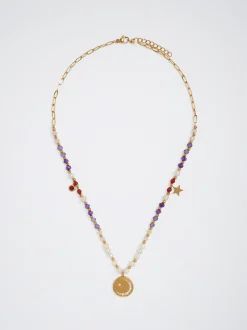 Steel Necklace With Semiprecious Stone|Parfois Shop