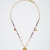 Steel Necklace With Semiprecious Stone|Parfois Online