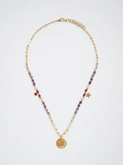 Steel Necklace With Semiprecious Stone|Parfois Online