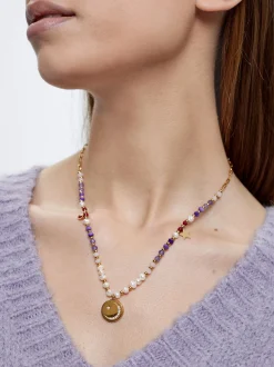 Steel Necklace With Semiprecious Stone|Parfois Online