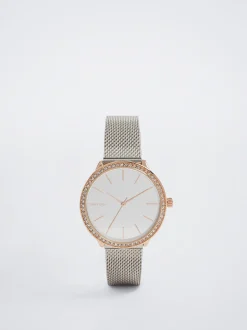 Steel Watch With Strass Dial|Parfois Fashion
