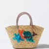 Straw Tote Bag With Beads And Sequins|Parfois Flash Sale