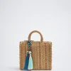 Straw Tote Bag With Detachable Pendant|Parfois Hot