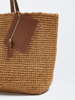 Straw Tote Bag With Pendant|Parfois Cheap