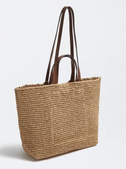 Straw Tote Bag With Pendant|Parfois Cheap
