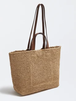 Straw Tote Bag With Pendant|Parfois Best Sale