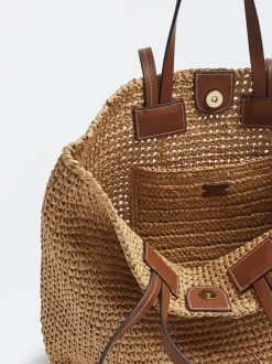 Straw Tote Bag With Pendant|Parfois Best Sale
